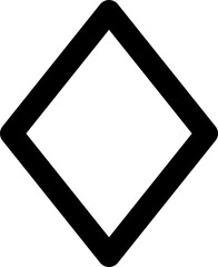 Line style icon related to playing card, diamond, rhombus