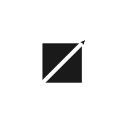 Logo square arrow unique design with blank background