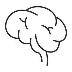 Brain outline icon, showing anatomy outline icon, minimalist vector illustration and transparent graphic element. Isolated on white background