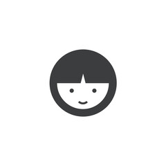 Logo head child people minimalist with blank background