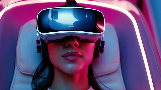 Asian Woman in Virtual Reality Entertainment Experience