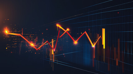 charts and graphs with statistics to analyze business potential and forecast future development of companies growth.