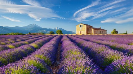 Tranquil Lavender Field in Valensole, France