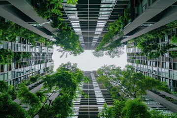 Urban Oasis: Skyscrapers Amidst Greenery