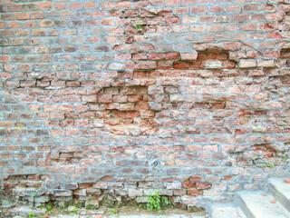 Brick mortar weathered stone rock wall background texture rough