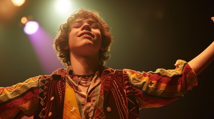 Fototapeta premium Teenager Expresses Talent Onstage