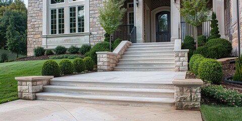 Fototapeta premium Acrylic Color Finish for Exterior Design: Enhancing Concrete Staircase Resurfacing Options for Homeowners