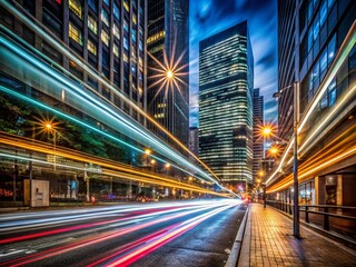 Fototapeta premium speedlight deadline nighttime urban rush