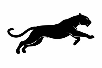 Silhouette of a jumping tiger, tiger icon. vector illustration
