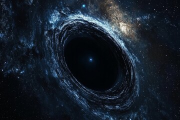 Black hole in space illustration created with Generative AI