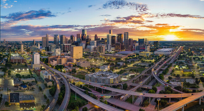 Houston Texas Drone Skyline Aerial