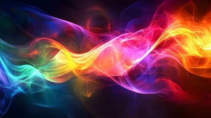 Obraz premium 26. Brightly colored light waves bending and intertwining in a clear space