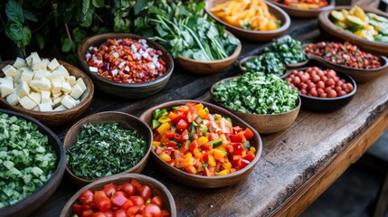 Fresh Salad Bar With Colorful