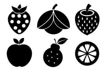 Set of fruit icons silhouette vector illustration