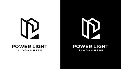 LP PL abstract monogram  logo template vector