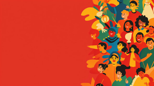 Language Celebration: A poster celebrating the diversity of the Spanish language, Hispanic Heritage Month, with copy space