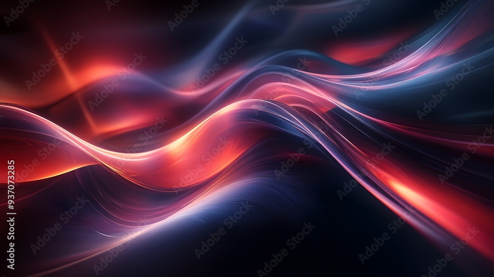 Poster 120. bright, flowing curves of light creating a dynamic, mesmerizing 3d design