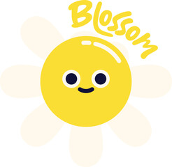 Funny Spring Sticker Illustration