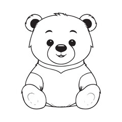 Bear silhouette vector with white Background