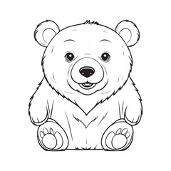 Bear silhouette vector with white Background