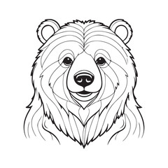 Bear silhouette vector with white Background