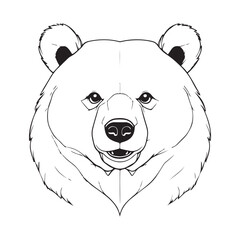 Bear silhouette vector with white Background
