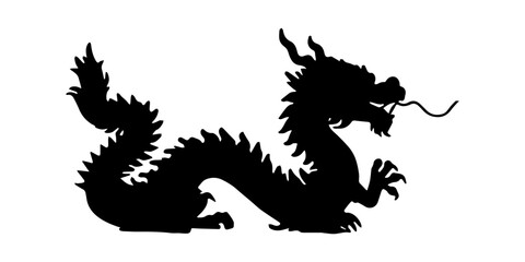 black dragon Chinese vector