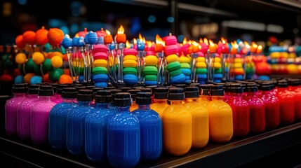 Colorful Candles on Display at a Market