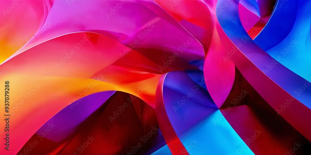 Wall mural a colorful, abstract image with a purple and blue swirl