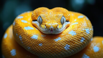 Close Up of a Yellow Python