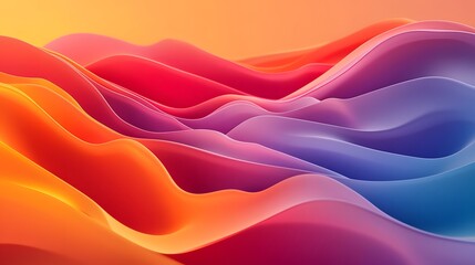Obraz premium 100. 3D vibrant curves in a gradient of colors creating a dynamic wave-like effect