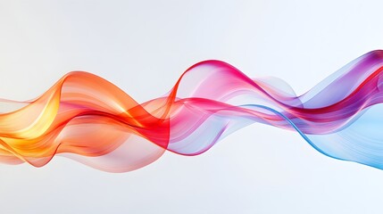 101. Colorful, undulating ribbons flowing smoothly in a transparent 3D environment