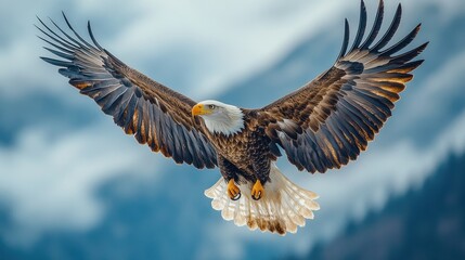 Obraz premium Majestic Bald Eagle in Flight