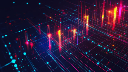 Fototapeta premium charts and graphs with statistics to analyze business potential and forecast future development of companies growth.