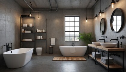 Fototapeta premium interior with bathtub and shower