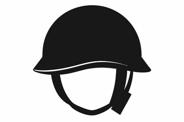 Fototapeta premium Helmet silhouette vector, military helmet silhouette vector illustration 