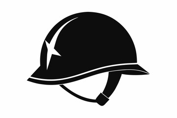 Helmet silhouette vector, military helmet silhouette vector illustration
