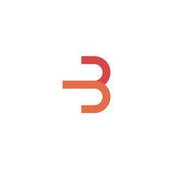 Logo letter B line stroke unique design with blank background