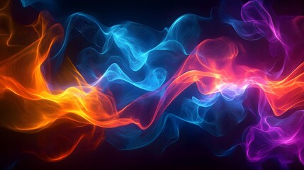 Obraz premium 107. Dynamic, radiant wave patterns in vivid hues creating a stunning visual effect