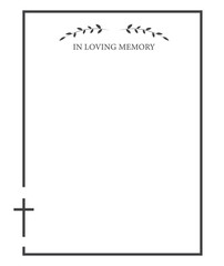 Obraz premium Funeral vector card. Empty card. Digital Funeral Announcement Invitation Template in vector Illustrator