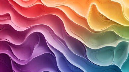 Obraz premium 4. Abstract 3D waves undulating in a gradient of rainbow colors