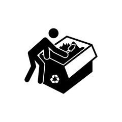 ISO prohibition safety signs_no digging through dumpster. symbol only