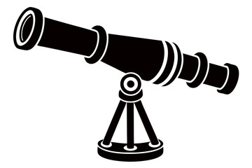 Telescope icon silhouette Illustration vector style with a White background