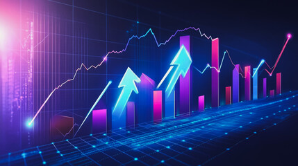 Naklejka premium charts and graphs with statistics to analyze business potential and forecast future development of companies growth.