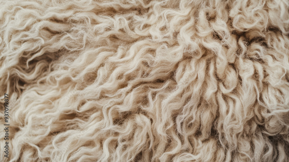 Wall mural Close up of goat wool texture for background