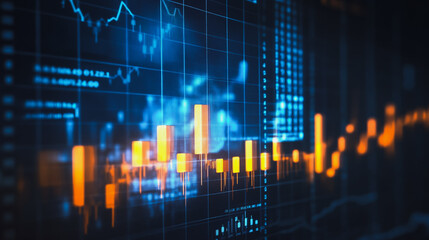 Fototapeta premium charts and graphs with statistics to analyze business potential and forecast future development of companies growth