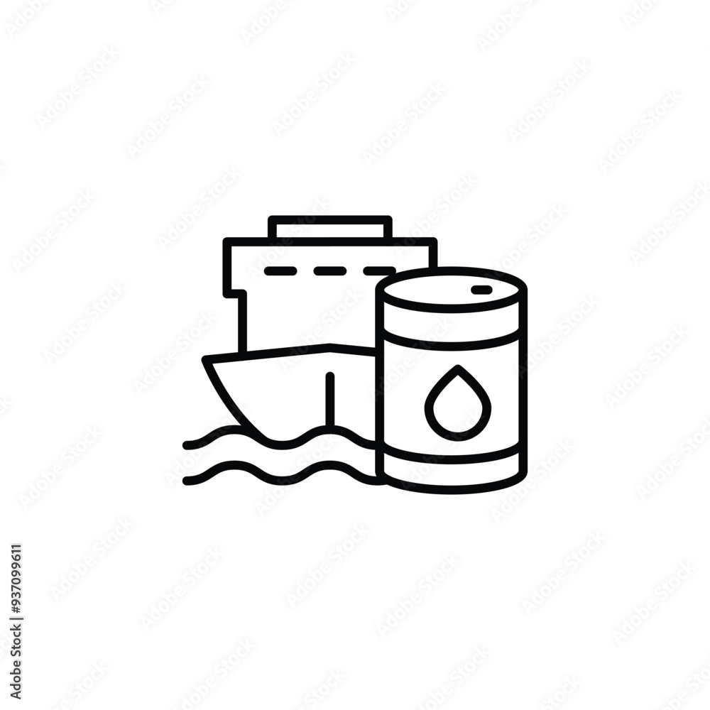 Aufkleber tanker ship thin outline icon vector design good for web or mobile app