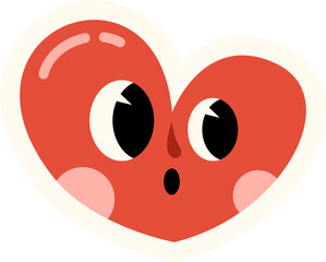 Heart Love Emotion Sticker Illustration