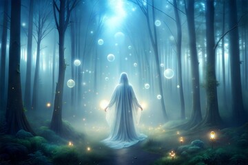 magic forest and a ghost