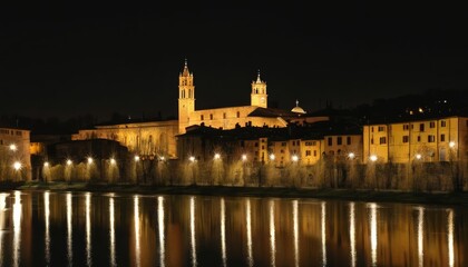 Fototapeta premium Glowing Cityscape at Night